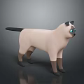 Siamese Cat 3D Character Model With Blue Eyes And Dark Colored Extremities 3d model
