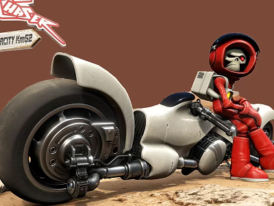 Modern Cartoon Scene Skull Chaser Motorcycle 3d model Modern Cartoon Scene Skull Chaser Motorcycle 3d model