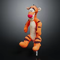 Tigger Plush Toy With Orange Stripes And Red Nose In Standing Pose