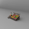 Wooden Fruit Stall Structure With Shelves And Display Counter For Fruits