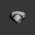 Detailed 3D Head Sculpture Of Man With White Hair Beard And Leather Outfit