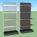 Sturdy Storage Shelving Units With Gray Frames And Wooden Wire Mesh Shelves