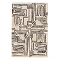 Modern Square Rug Interior Design With Geometric Black White Lines Pattern