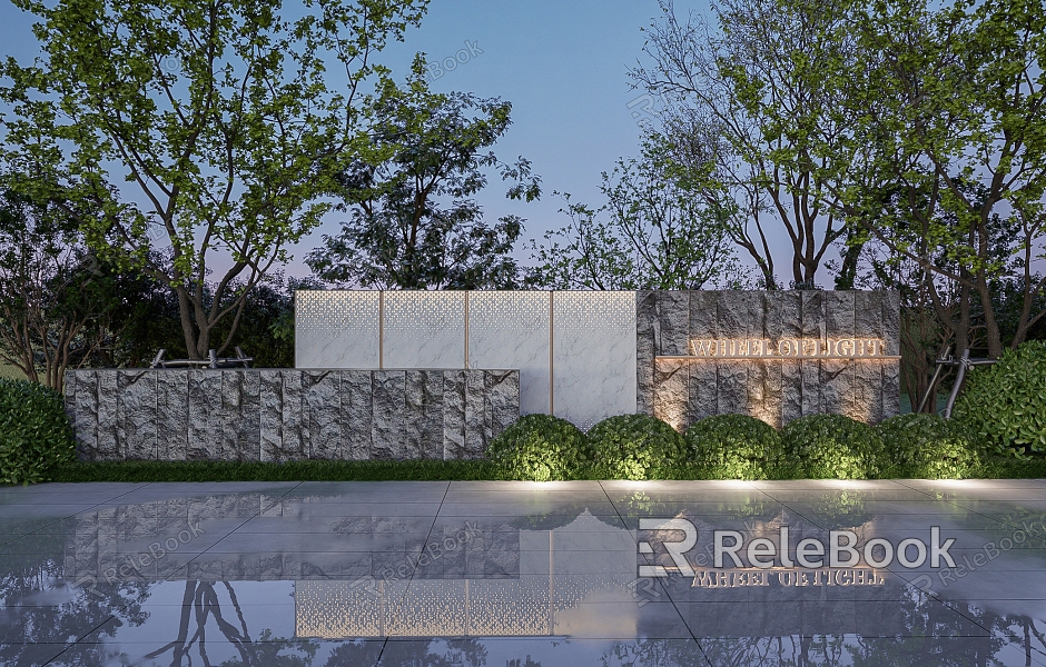 Modern landscape wall modeling landscape wall landscape model