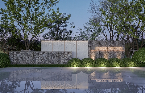 Modern landscape wall modeling landscape wall landscape 3d model