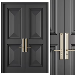 French Double Door Entrance Door Security Door Villa Door Courtyard Door Office Door 3d model