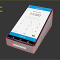 Business Equipment Payment Terminal With Digital Display Numeric Keypad And Total Amount