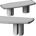 Elegant Marbled Tabletop Furniture With Modern Column Legs Design