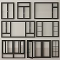 Modern windows combination floor-to-ceiling windows casement windows 3d model