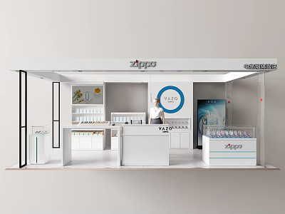 Modern OPPO Retail Store Interior With Display Counters And Product Shelves 3d model