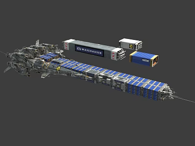 International Space Station Structure With Large Solar Panels And Modular Components 3d model