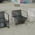 Modern Outdoor Leisure Chairs with Metal Frame and Mesh Design in Black and White