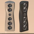Modern Curved Shape Speakers in Silver and Black with Multiple Driver Units Design 3d model