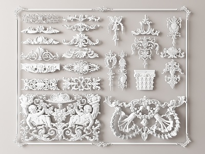 European-style carved 3d model