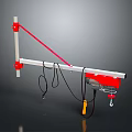 Modern Decorative Light With Red White Horizontal Bar And Black Hanging Cables