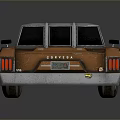 Brown Vintage Car with Silver Roof and Green Rear Light 3D Rendered Model