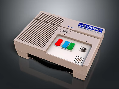 Vintage Office Appliance With Red Blue Green Buttons And Control Panel 3d model