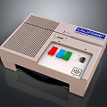 Vintage Office Appliance With Red Blue Green Buttons And Control Panel