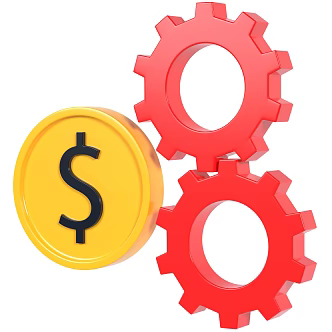Modern Gold Coin Currency Gear Cartoon Gold Coin Cartoon Gear 3d model