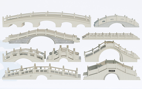 Chinese style bridge stone bridge landscape bridge stone arch bridge arch bridge stone bridge 3d model