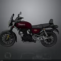 Honda Crimson Red Classic Motorcycle With Black Seat And Metallic Accents