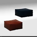 Two Blue And Orange Ottoman Footstools With Wavy Texture Modern Design 3d model