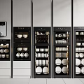 Modern Kitchen Appliances With Sleek Built in Cabinets And Organized Dishes Utensils