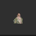 Hairy Male Game Movie Character With Smoking Cigarette Green Coat And Colorful Tie