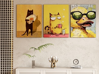 Cartoon Decorative Painting Hanging Painting 3d model