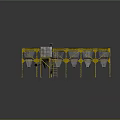Yellow Heavy Duty Industrial Equipment Structure with Steel Support Frames Platform Ladder and Pipe Connections