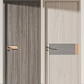 Modern Hinged Doors With Wooden Frames And Glass Panel Interior Designs 3d model