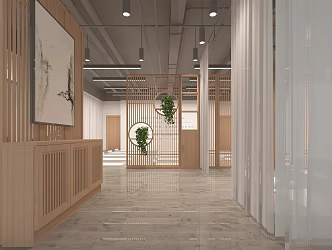 New Chinese Yoga Room Yoga 3d model