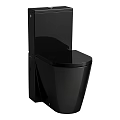 Modern White One Piece Toilet with Sleek Ceramic Design and Compact Structure