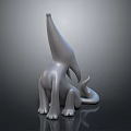 Modern Abstract Animal Shaped Decorative Furniture Sculpture With Smooth Gray Surface