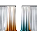 Sheer Gradient Curtains With Blue Orange And White Colors For Home Decor Design