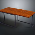 Stylish Modern Wooden Table With Brown Top And Black Metal Legs