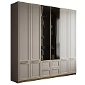 White Modern Storage Cabinet With Glass Door Gold Handles Wine Glasses And Dishes