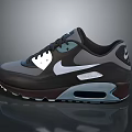 Nike Air Max Sneakers Black Gray White Synthetic Upper Air Cushion Sole Logo Detail Design