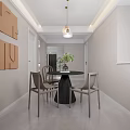 Minimalist Living and Dining Room Interior With Gray Sofa Open Kitchen And Pendant Lights