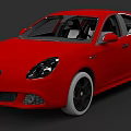 Red Sporty Sedan With Black Wheels And Modern Front Design Exterior