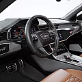 Luxury Car Interior Design With Audi Steering Wheel Digital Dashboard And Leather Seats