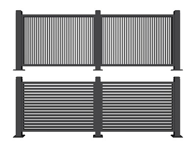 Fence Railing Iron Fence Courtyard Guardrail Square Guardrail Metal Railing Barrier 3d model