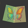 Vibrant Colorful Butterfly Featuring Multicolored Wings and Green Body on Dark Background