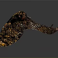 Colorful Snake Sculpture with Intricate Textured Surface Curved Body Design on Gray Background With Reflection
