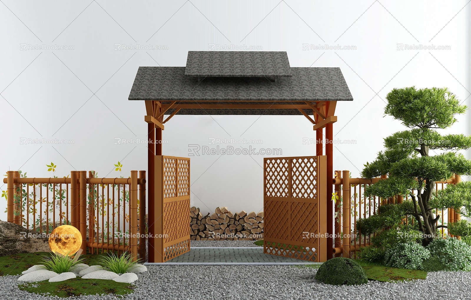 Courtyard door Homestay door Entrance door Residential door Residential door Landscape door 3d model