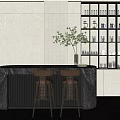 New Chinese Bar Chair Combination Zheng Zhong Bar 3d model