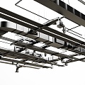 Industrial LOFT Pipe Ceiling Pipe Bare Top Air Conditioning Fire Pipe 3d model