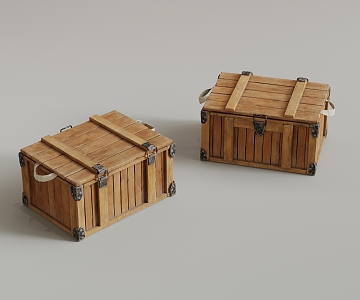 Modern Wooden Storage Box Toolbox Outdoor Box 3d model