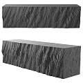 Rustic Stone Bar Counter With Rough Textured Sides And Smooth Flat Top Surface 3d model
