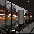Redfurn Dessert Shop Modern Exterior With Glass Doors Green Plants And Interior Seating